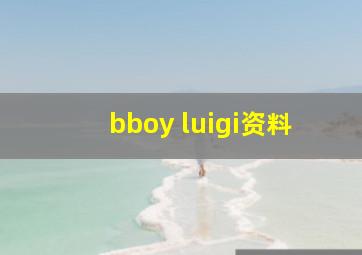 bboy luigi资料